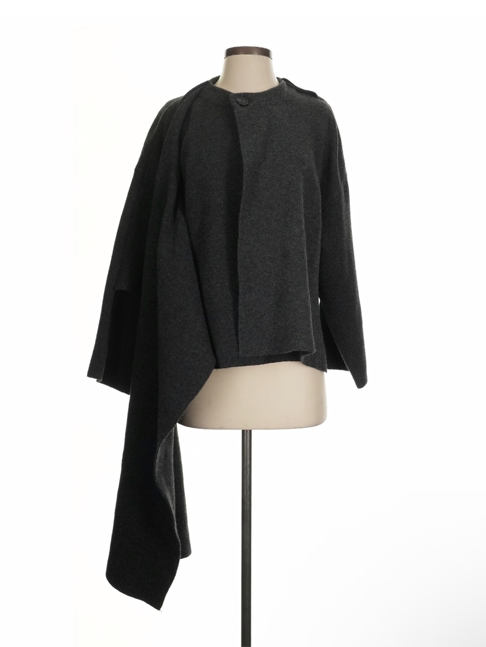 Zara Dark Gray Wool Cape Jacket